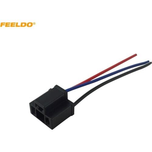 FEELDO 10Pcs Car H4 Female Headlight Cable Connector Plug Lamp Bulb Socket Black #AM5452