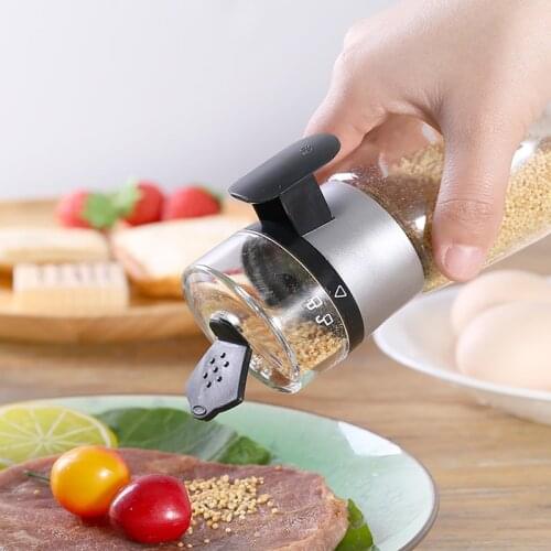 Push-Type Salt Control Bottle Quantitative Salt Container Seasoning Container Household Salt Spreader Kitchen Glass Limit Salt B