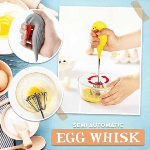 HOT Semi-Automatic Eggbeater Hand Push Egg Beater Convenience Spin Whisk Versatile Tool For Egg Beater