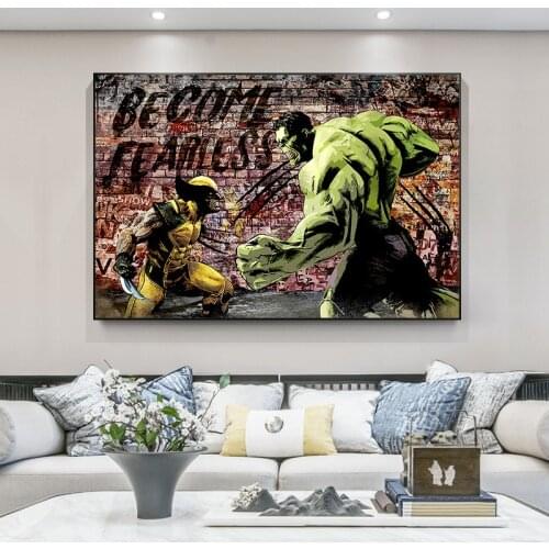 Graffiti Art Warrior Strong Boxer Bullfight Pictures Canvas Painting Oil Painting Modern Poster Wall Art inLivingroom Home Decor