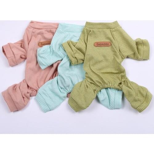 Dog Cat Striped JumpSuit Pajamas Pet Puppy Tracksuit Cat Puppy Nightshirt T-Shirt 5 Sizes 3 Colours