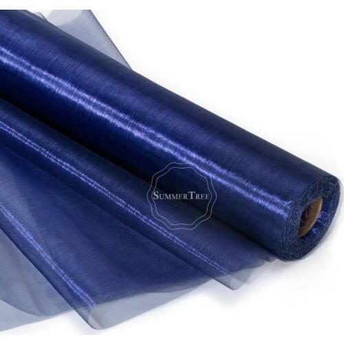 25meter x 29cm Navy Blue Sheer Organza Roll Fabric DIY Wedding Party Chair Sashes Bows Table Runner Swag Decor