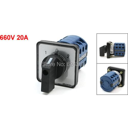 LW28-20/3-D303 660V 20A 3 Phase Universal Rotary Cam Combination Changeover Switch Panel Mount Three Position 12 Screw Terminals