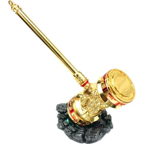 Cartoon Game Douluo Character Tang Three Weapons Haotian Hammer Alloy Model With Soul Ring Flash Base 12cm Soul Ornament
