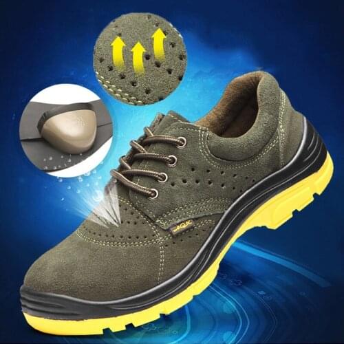 Indestructible Safety Shoes For Men Women With Steel Toe Cap Lightweight Breathable Leather Outdoor Outdoor Sneakers Work Boots