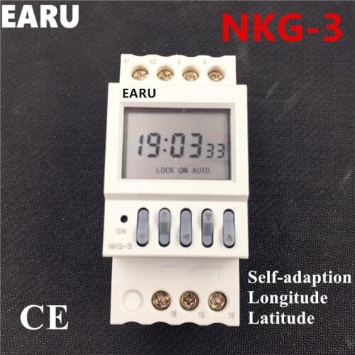 NKG3 NKG-3 LCD Microcomputer Programmable Digital Astro Time Switch Relay Timer Latitude Longitude Rail Street Lamp Controller