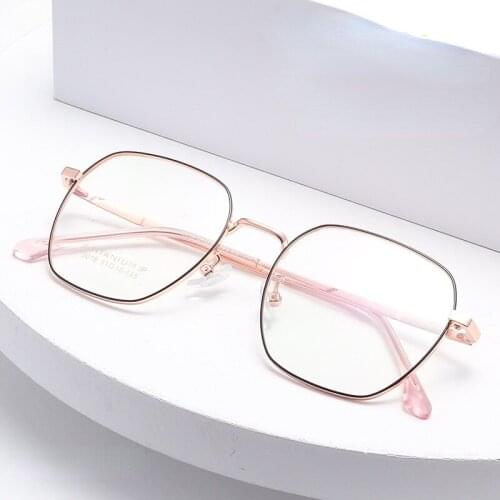 Glasses Wholesale Optical Glasses Frame Square Frame Myopia Glasses Prescription Glasses Frame Semi-Titanium Glasses 5018