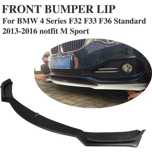 Front Bumper Lip Spoiler Apron For BMW 4 Series F32 F33 F36 Standard 2013-2016 Not For M Sport FRP Black Unpainted
