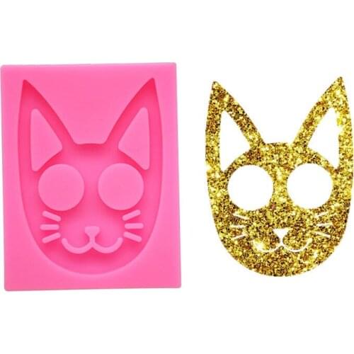 Silicone Mold Food Grade Cake Mold Creative Defense Lovely Cat Face Cat Head Used for Keychain Decoration Cat Shape Resin Mold