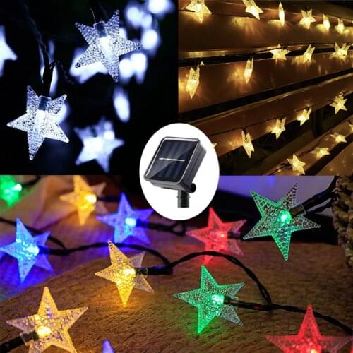 Solar String Lights Outdoor, 20/30/50/100 LEDs Solar Star String Lights Solar Fairy Lights 8 Modes Waterproof Festival Lighting