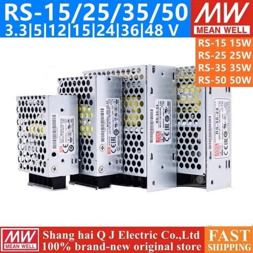 MEAN WELL RS-15 25 35 50 3.3V 5V 12V 15V 24V 36V 48V meanwell RS-50 3.3 5 12 15 24 36 48 V Single Output Switching Power Supply