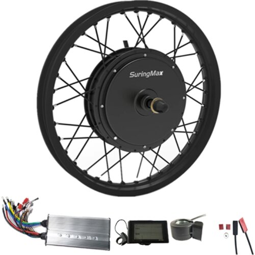 V2 50H magnet 48-96V 5000W DC brushless rear hub motor kit, motorcycle rim 5000w electric conversion kit