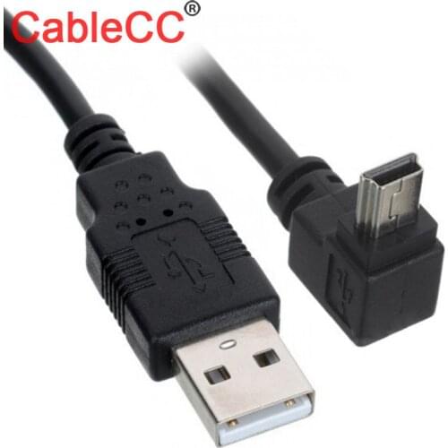 Zihan Mini USB B 5Pin Male 90 Degree Up Angled to USB 2.0 male Data cable 0.5m