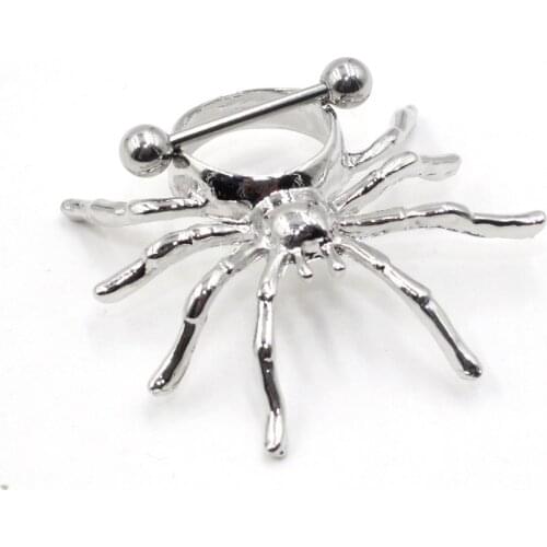 ZLDYOU Punk Rock Sexy Spider Nipple Shield Rings Nipple Bar Barbells Ring Mamilo Rings Body Piercing Jewelry For Women Gift