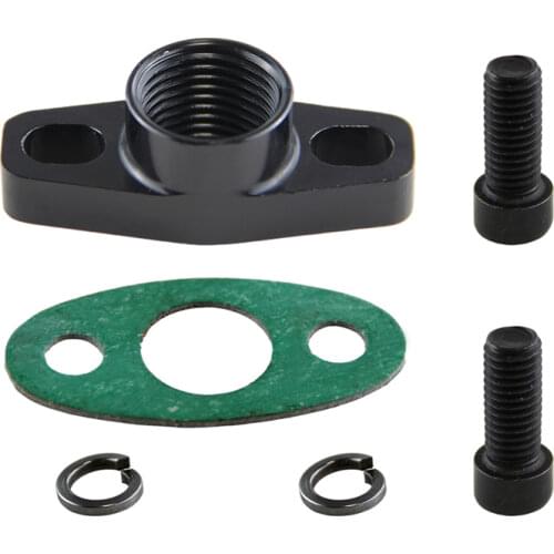 1Pcs Aluminum Turbo Oil Drain Flange Fits For GT Ball Bearing GT25R GT28R GT30R GT35R Black/Silver