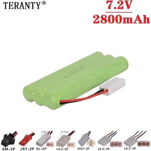 Upgrade 7.2v 2800mah NiMH Battery For Rc Toys Cars Tanks Trucks Robots Guns Boats AA Ni-MH 7.2v Rechargeable Battery Pack 1pcs