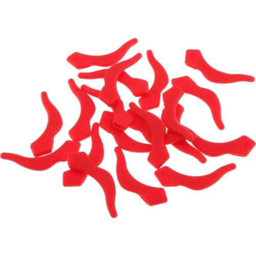 10 Pairs Silicone Eye Glasses Temple Tips Ear Hooks Grip Lock Holder Red Yellow Green Blue Purple Black Brown Pink White