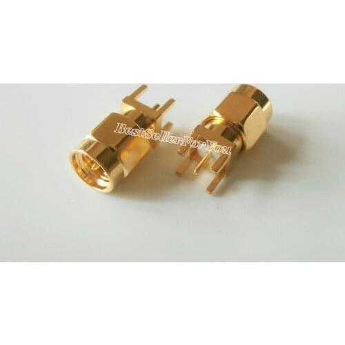 10Pcs Connector SMA male plug solder PCB mount straight 5.08mm