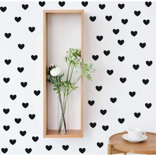 24/60/90Pcs(2Sheet) Black Gold White Pink Gray Heart Wall Sticker For Home Kids Room Baby Girl Bedroom Decorative Wall Stickers