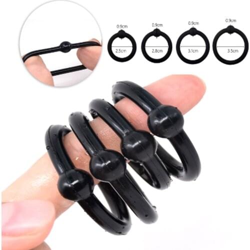 4pcs/set Penis Ring Silicone Penis Sleeve Penis Trainer Delay Ejaculation Cock Ring High Elasticity Time Lasting Sex Toy for Men