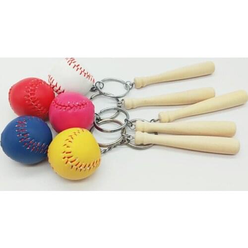 5Pcs Creative Baseball Wooden Bat Keychain Bag Pendant Car Decor DIY Crafts Gift Keychain Bag Pendant Car Decor DIY Crafts Gift