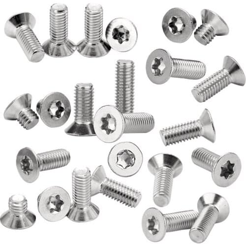 50Pcs Torx Wood Screws M2 M2.5 M3 M4 3-30mm Stainless Steel 304 Hex Countersunk Screw Flat Head Screw Bolt Household Tool