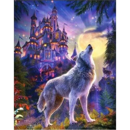 5D DIY Full Round/Square Diamond Painting "Animal Wolf" 3D Embroidery Cross Stitch Rhinestone Mosaic Home Decor Gift Y208
