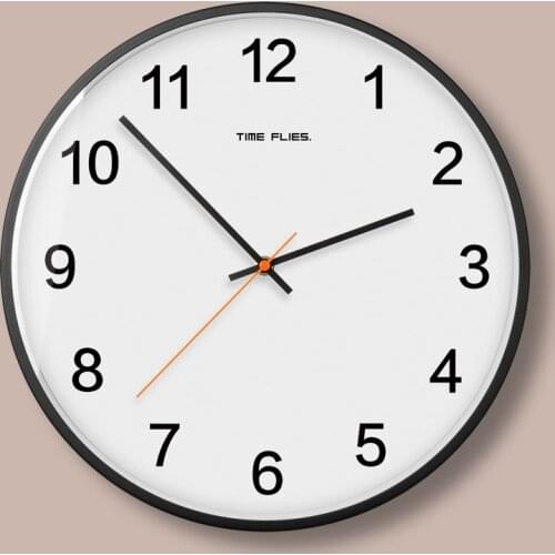 6styles Simple digital wall clock white living room wall clock wall watch 14 inch black quartz clock custom wholesale