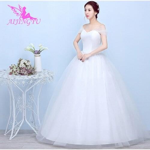 AIJINGYU 2021 2020 bridal Customized new hot selling cheap ball gown lace up back formal bride dresses wedding dress FU297