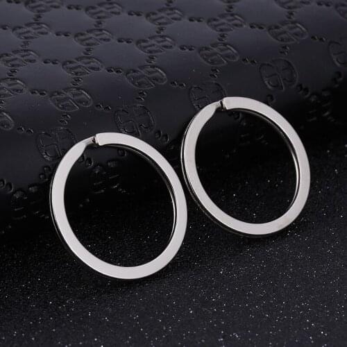 10Pcs/lot 20 25 30 32 35mm Rhodium Color Metal Flat Round Blank Split Key Ring Holder Fit DIY Keyfob Keychain Jewelry Making
