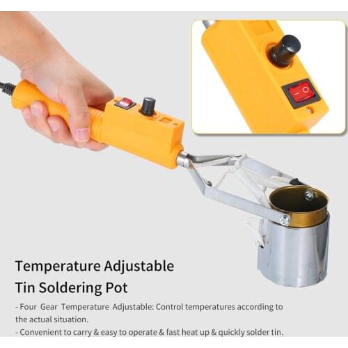 180W/280W Electric Tin Soldering Pot Portable Solder Pot Melting Tin Furnace with Temperature Control Soldering Iron Tools