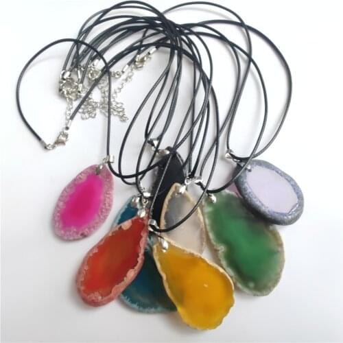 Natural Irregular Agates Slice Stone Pendants for Jewelry Making DIY Necklaces Bracelet Accessorie