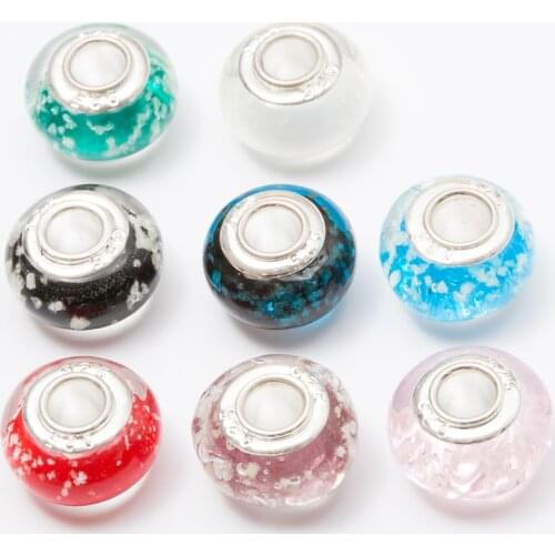 5PCS Hot Sale Colorful Luminous Glowing in Dark Murano Glass Beads Fit Original Bracelet Pendant DIY Jewelry Accessories