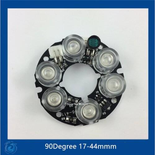 Infrared 6 IR LED board 90Degree for CCTV cameras night vision DC12V power supply for 50size small housing