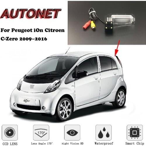 AUTONET Night Vision Backup Rear View camera For Peugeot iOn Citroen C-Zero 5D hatchback 2009~2016 license plate camera