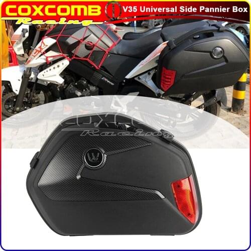 Carbon Side Boxes Hard Saddlebag Side Pannier Tail Case Luggage Suitcase Cargo LED Turn Flasher For Honda NC CBR Kawasaki YAMAHA