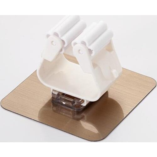 5pcs Wall Mounted Mop Organizer Holder Brush Broom Hanger Housekeeper Accessory Bathroom Hooks Umbrella Storage Rack Pipe Hooks