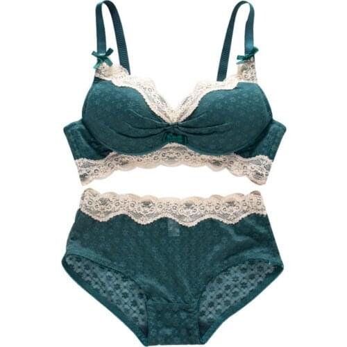 Underwear girls Japanese Korean style brand steel-free ring bra sexy lace lace gathered on the bra cool lingerie femme sexy