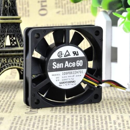 New FOR Sanyo 6015 12V 0.09A 109P0612H7016CM silent case ball cooler fan
