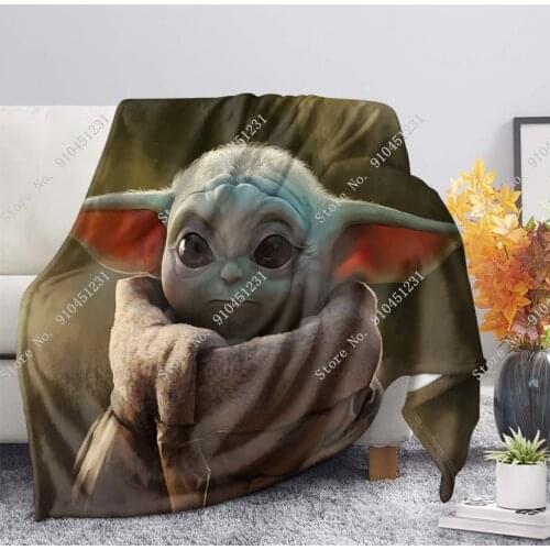 New 3D Disney Star Wars Mandalorian Yoda Baby Throw Blanket Summer soft Cartoon Flannel Bedspread Children Boys Couch Cover Gift