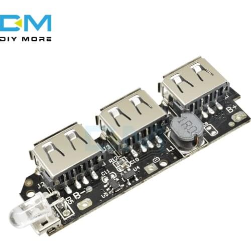 5V 1A 1.5A 2.1A 3 USB Power Bank Charger Circuit Board Step Up Boost Power Module + 5S 18650 Li-ion Case Shell DIY Kit Powerbank