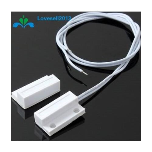 1Pair MC-38 MC38 Wired Door Window Sensor N/O Switch Magnetic Alarm 330MM Length 100V DC Normally-Closed NC For Home Safe