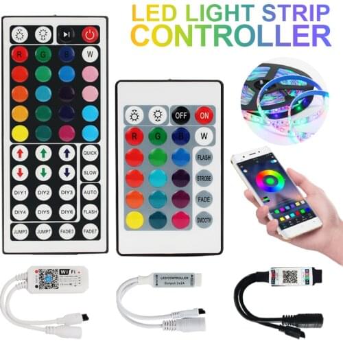 LED Lights Remote Dimmer Controller SMD 2835 5050 LED Controller IR Bluetooth WIFI RGB 24 Keys 44 Keys for 12v Led Strip Light