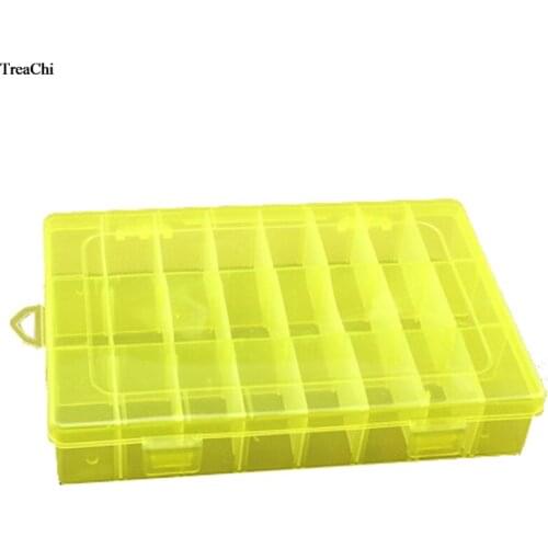 Jewelry Box Earrings Organizer Adjustable 24 Grids Clear Plastic Cover Case Box Container Desk Sundries Ring Jewelry Storage