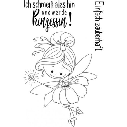 Fairy with German Words Transparent Clear Silicone Stamp/Seal for DIY scrapbook/photo album Decorative clear stamp sheets ST0701