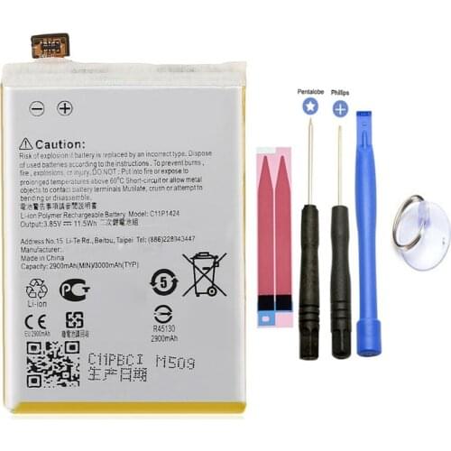 Replacement Phone Battery C11P1424 3000mAh for Asus ZenFone 2 ZE551ML ZE550ML Z00AD Z00ADB Z00A Z008D With Free Tools