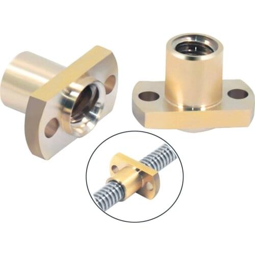 T8 Leadscrew Nut Pitch 2mm Lead 2mm / 8mm Brass T8 8mm Flange Screw Nut For CNC Parts 3D Printer Accessories