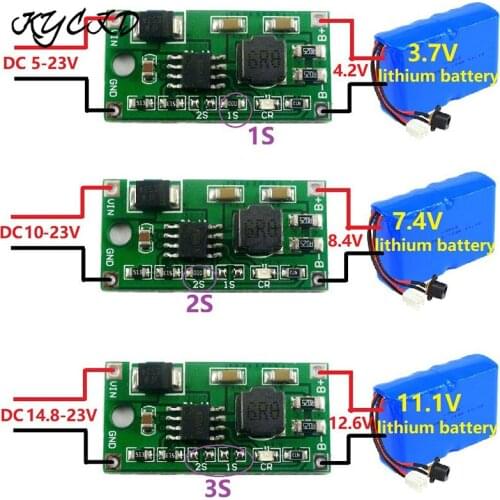 2A 1S 2S 3S Multi-Cell 3.7V 7.4V 11.1V 18650 Lithium Battery charger Synchronous Buck Li-Ion Charger DC5-23V to 4.2V 8.4V 12.6V