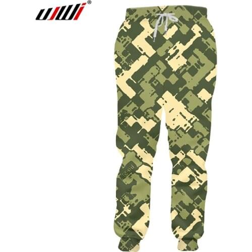 UJWI Factory Quick Dry Polyester Apparel Fashion Design 3D Full Print Military camouflage Sweatpants Unisex Streetwear Clothes