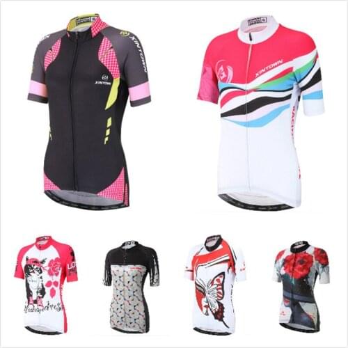 Women Cycling Jersey Sports Clothing Bike Wear Shirt Outdoor Girls Short Sleeve Tops Quick Dry Breathable Maillot Xiclismo
